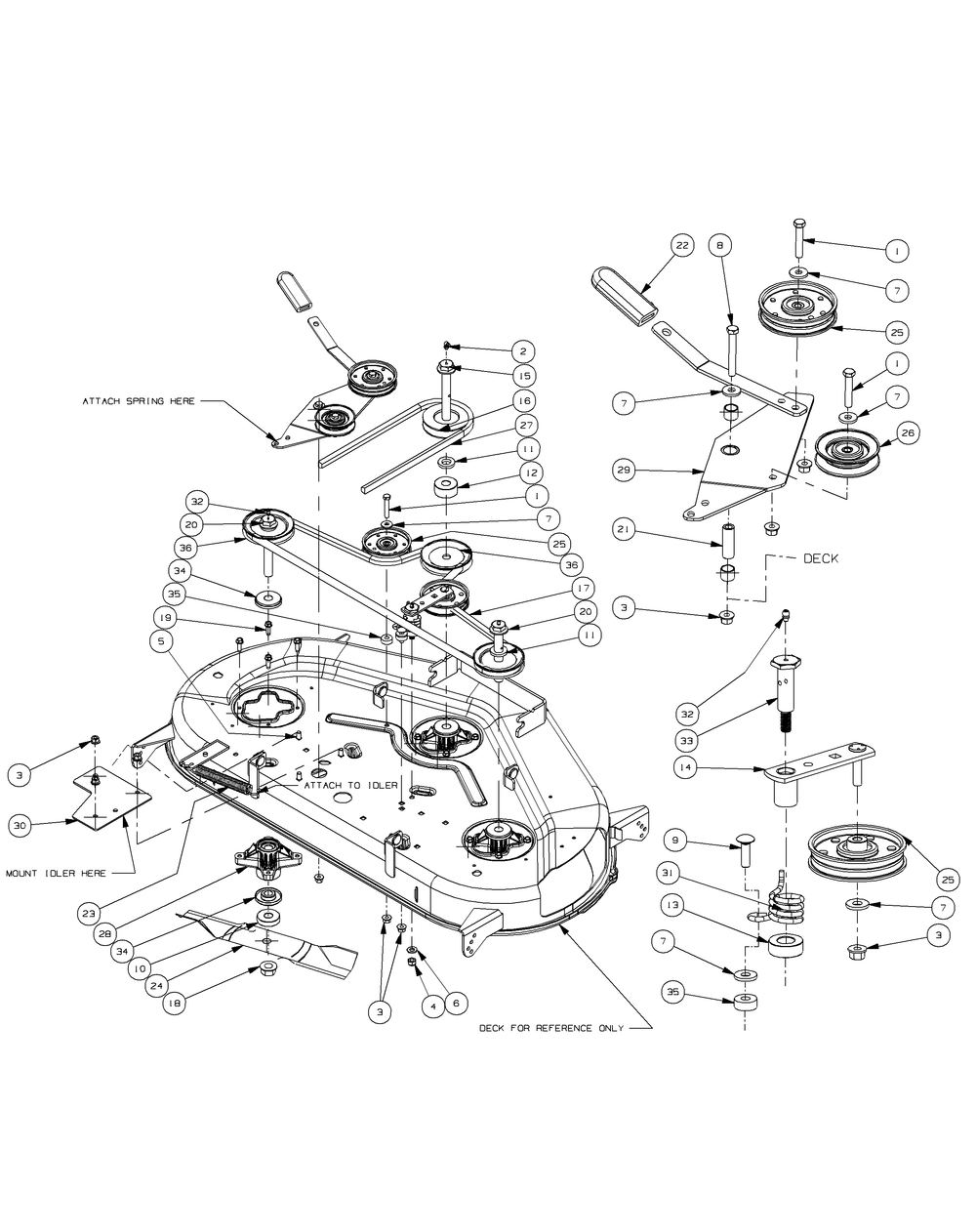 Deck Assembly 44 2009 And After Diagram and Parts List for Z-FORCE44 17AF3AGL-17AF3AGL010 Cub Cadet Lawn Tractor
